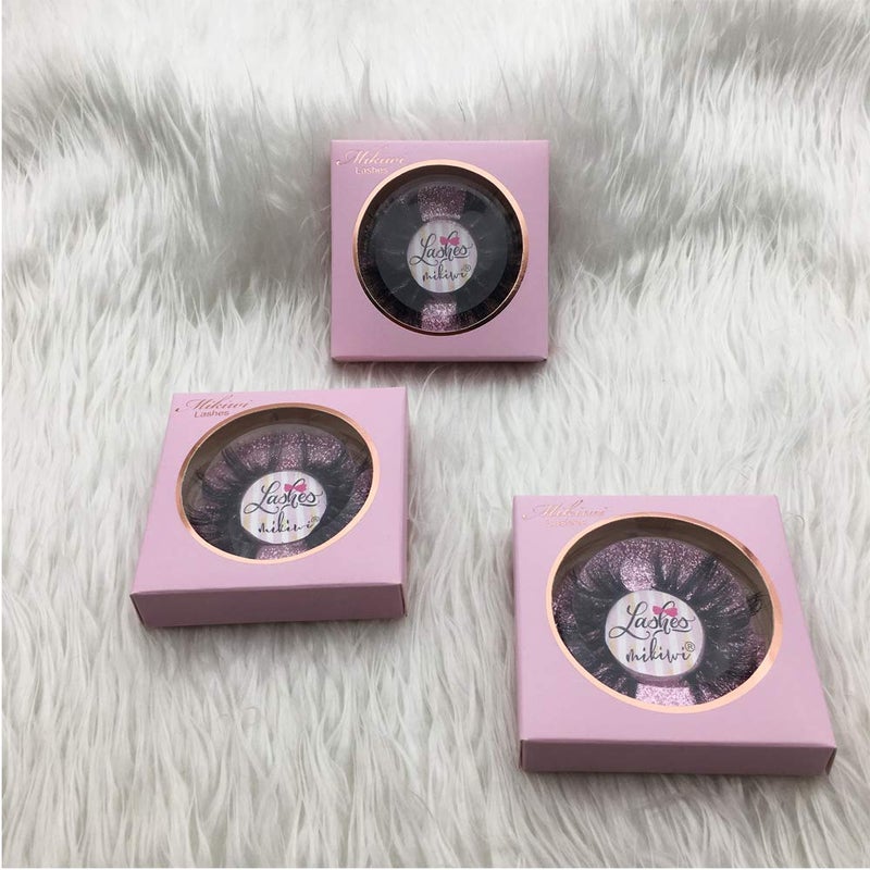 mikiwi Mink lashes Mikiwi 3 Pairs Eyelashes D384-3, Real Mink Eyelashes, Fluffy Mink Lashes, Thick HandMade Full Strip Lashes, Cruelty Free Luxury Makeup Dramatic Lashes, 20mm 3D Mink Lashes - Image 5